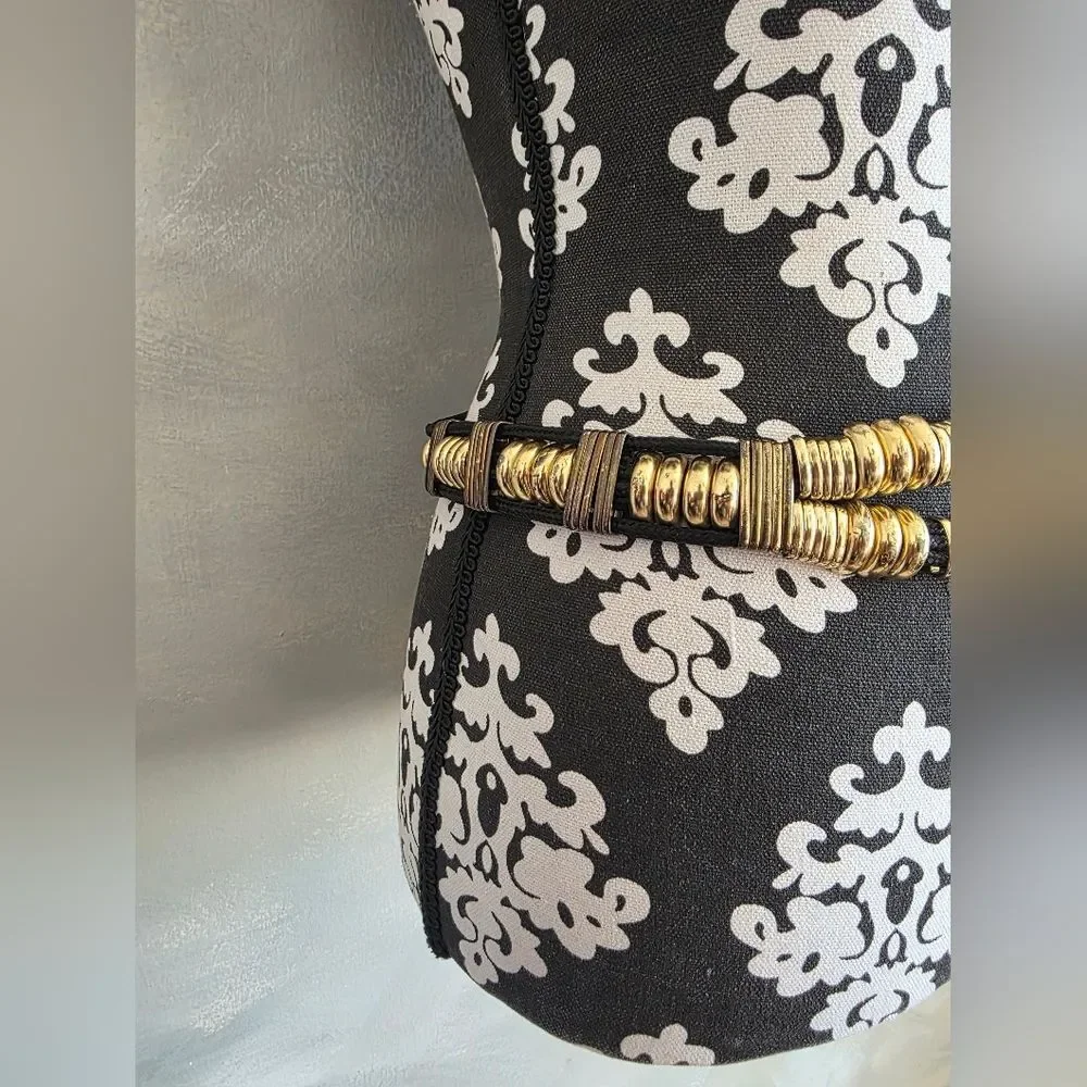 Vintage Korean Made Goldtone Metal Rope Waist Belt 40'L